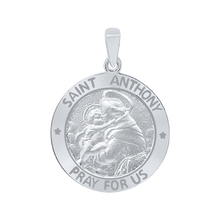 Load image into Gallery viewer, Sterling Silver Round Saint Anthony Medallion (5/8 inch - 1 inch)
