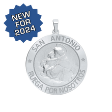 Load image into Gallery viewer, Sterling Silver Round San Antonio Medallion (5/8 inch - 1 inch)
