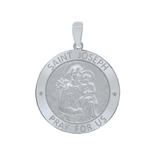 Load image into Gallery viewer, Sterling Silver Round Saint Joseph Medallion (5/8 inch - 1 inch)
