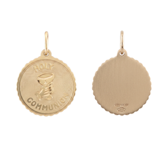 Gold-Filled Round Holy Communion Medallion (3/4 inch)
