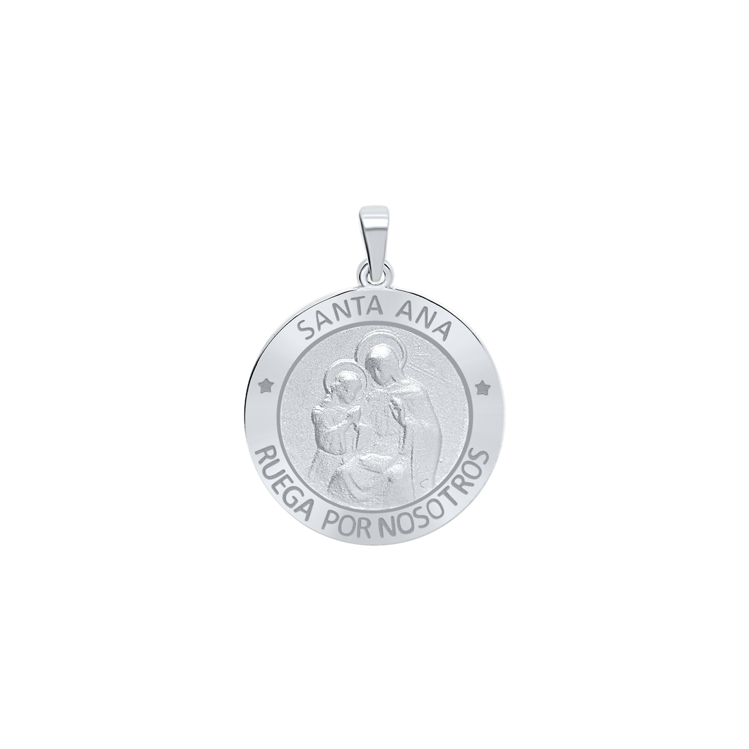 Sterling Silver Round Santa Ana Medallion (5/8 inch - 1 inch)