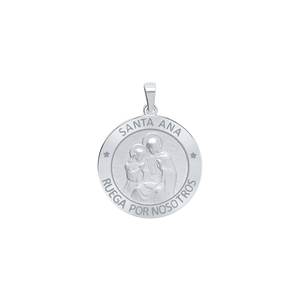 Sterling Silver Round Santa Ana Medallion (5/8 inch - 1 inch)