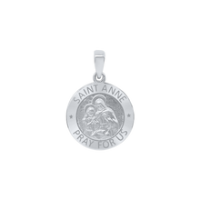 Load image into Gallery viewer, Sterling Silver Round Saint Anne Medallion (5/8 inch - 1 inch)
