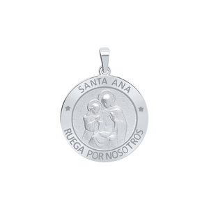 Sterling Silver Round Santa Ana Medallion (5/8 inch - 1 inch)