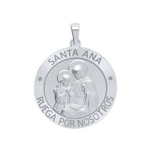 Sterling Silver Round Santa Ana Medallion (5/8 inch - 1 inch)