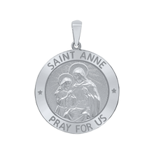 Load image into Gallery viewer, Sterling Silver Round Saint Anne Medallion (5/8 inch - 1 inch)
