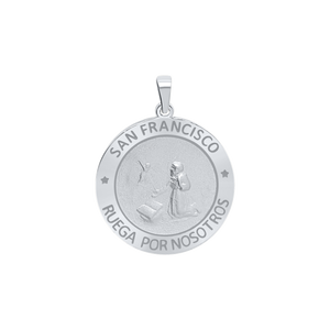 Sterling Silver Round San Francisco Medallion (5/8 inch - 1 inch)