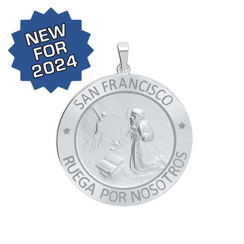 Sterling Silver Round San Francisco Medallion (5/8 inch - 1 inch)