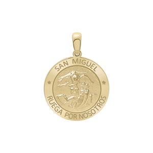 14K Gold Round San Miguel Medallion (3/4 inch)