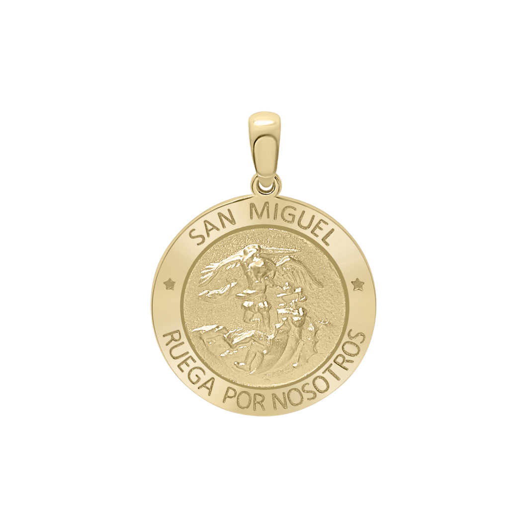 14K Gold Round San Miguel Medallion (3/4 inch)