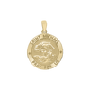 14K Gold Round Saint Michael Medallion (3/4 inch)