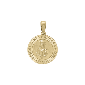 14K Gold Round Santa Bárbara Medallion (5/8 inch - 1 inch)