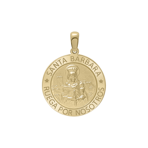 14K Gold Round Santa Bárbara Medallion (5/8 inch - 1 inch)