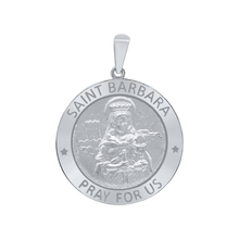 Load image into Gallery viewer, Sterling Silver Round Saint Barbara Medallion (5/8 inch - 1 inch)
