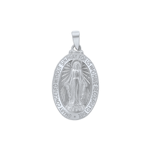 Load image into Gallery viewer, Sterling Silver 3D Oval Miraculous Framed Medallion (7/8 inch - 1 3/8 inch)
