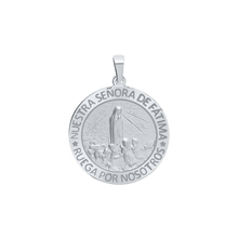 Load image into Gallery viewer, Sterling Silver Round Nuestra Señora de Fátima Medallion (3/4 inch)

