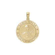 Load image into Gallery viewer, 14K Gold Round Santa Teresa Medallion (5/8 inch - 3/4 inch)

