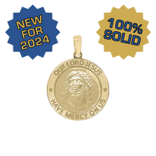 Load image into Gallery viewer, 14K Gold Round Our Lord Jesus Medallion (3/4 inch)
