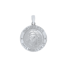 Load image into Gallery viewer, Sterling Silver Round Our Lord Jesus Medallion (3/4 inch)
