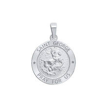 Load image into Gallery viewer, Sterling Silver Round Saint George Medallion (3/4 inch)
