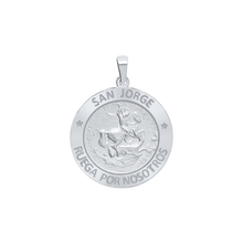 Load image into Gallery viewer, Sterling Silver Round San Jorge Medallion (3/4 inch)
