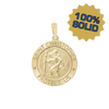 14K Gold Round Saint Christopher Medallion (3/4 inch)