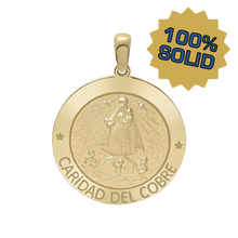 Load image into Gallery viewer, 14K Gold Round Carídad Del Cobre Medallion (5/8 inch - 1 inch)

