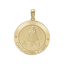 Load image into Gallery viewer, 14K Gold Round Carídad Del Cobre Medallion (5/8 inch - 1 inch)
