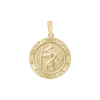 14K Gold Round Saint Christopher Medallion (3/4 inch)