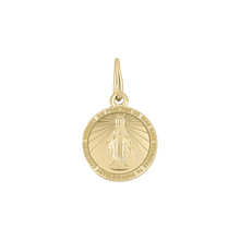 Load image into Gallery viewer, Gold-Filled Round Miraculous Medallion (1/2 inch - 1 inch)
