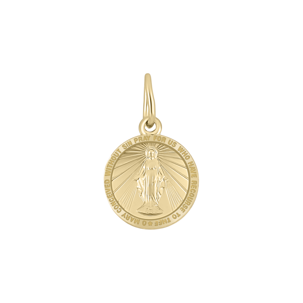 Gold-Filled Round Miraculous Medallion (1/2 inch - 1 inch)