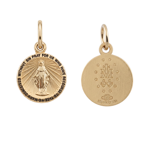 Gold-Filled Round Miraculous Medallion (1/2 inch - 1 inch)