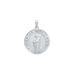 Sterling Silver Round San Patricio Medallion (5/8 inch - 3/4 inch)