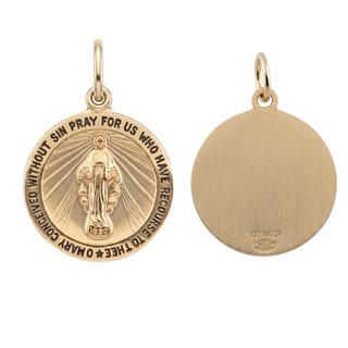 Gold-Filled Round Miraculous Medallion (1/2 inch - 1 inch)