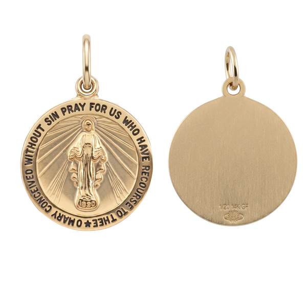 Gold-Filled Round Miraculous Medallion (1/2 inch - 1 inch)