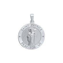 Load image into Gallery viewer, Sterling Silver Round Saint Patrick Medallion (5/8 inch - 3/4 inch)

