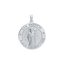 Load image into Gallery viewer, Sterling Silver Round San Patricio Medallion (5/8 inch - 3/4 inch)
