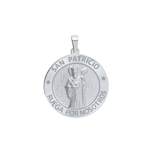 Sterling Silver Round San Patricio Medallion (5/8 inch - 3/4 inch)