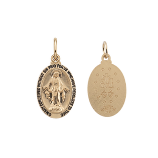 Gold-Filled Oval Miraculous Medallion (5/8 inch - 1 inch)