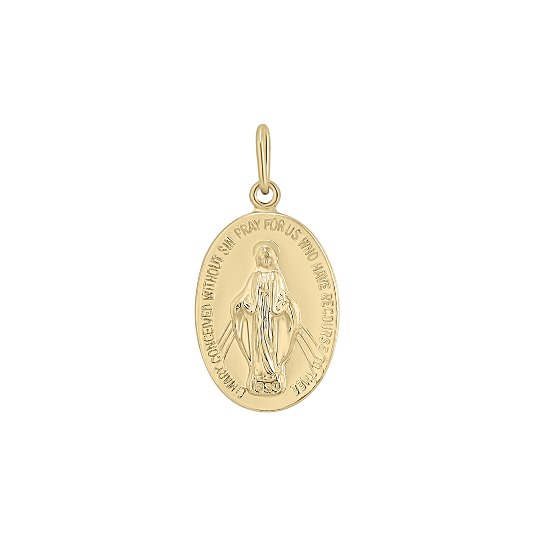Gold-Filled Oval Miraculous Medallion (5/8 inch - 1 inch)