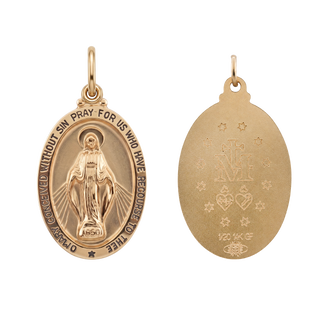 Gold-Filled Oval Miraculous Medallion (5/8 inch - 1 inch)