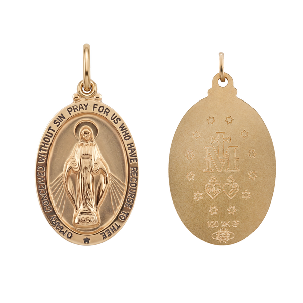 Gold-Filled Oval Miraculous Medallion (5/8 inch - 1 inch)