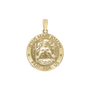 14K Gold Round Holy Family (Jesus, Mary, and Joseph) Medallion (3/4 inch)