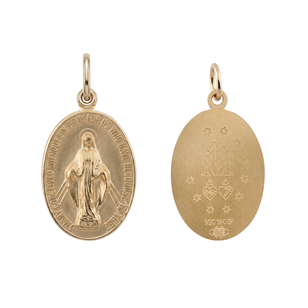 Gold-Filled Oval Miraculous Medallion (5/8 inch - 1 inch)
