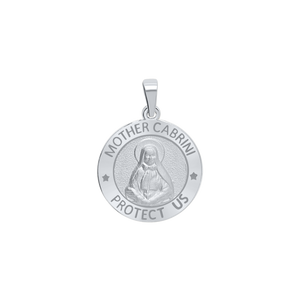 Sterling Silver Round Mother Cabrini Medallion (5/8 inch - 3/4 inch)
