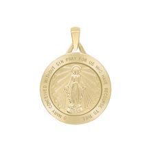 Load image into Gallery viewer, 14K Gold Round Miraculous Medallion (1/2 inch - 1 1/4 inch)
