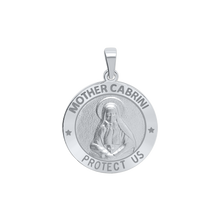 Load image into Gallery viewer, Sterling Silver Round Mother Cabrini Medallion (5/8 inch - 3/4 inch)
