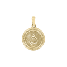 Load image into Gallery viewer, 14K Gold Round Miraculous Medallion (5/8 inch - 1 1/4 inch)
