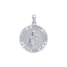 Load image into Gallery viewer, Sterling Silver Round Our Lady of Mount Carmel Medallion (3/4 inch)
