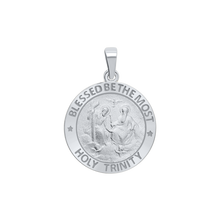 Load image into Gallery viewer, Sterling Silver Round Holy Trinity Medallion (3/4 inch)
